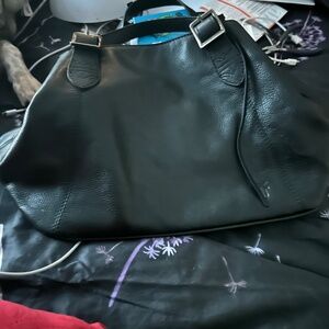FRYE: Crossbody bucket bag.